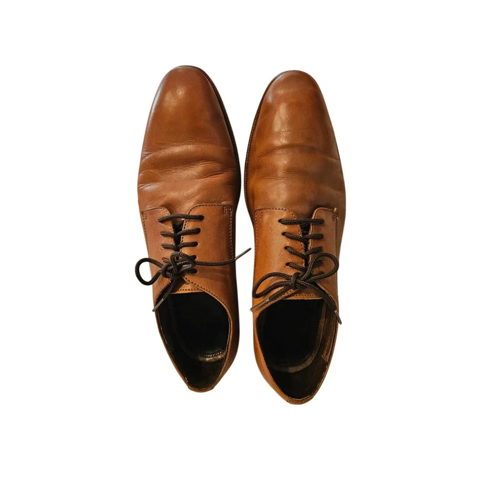 Blake Mckay T4 Leather Oxford Derby Dress Shoes Tan Men Size 9.5 Business Casual